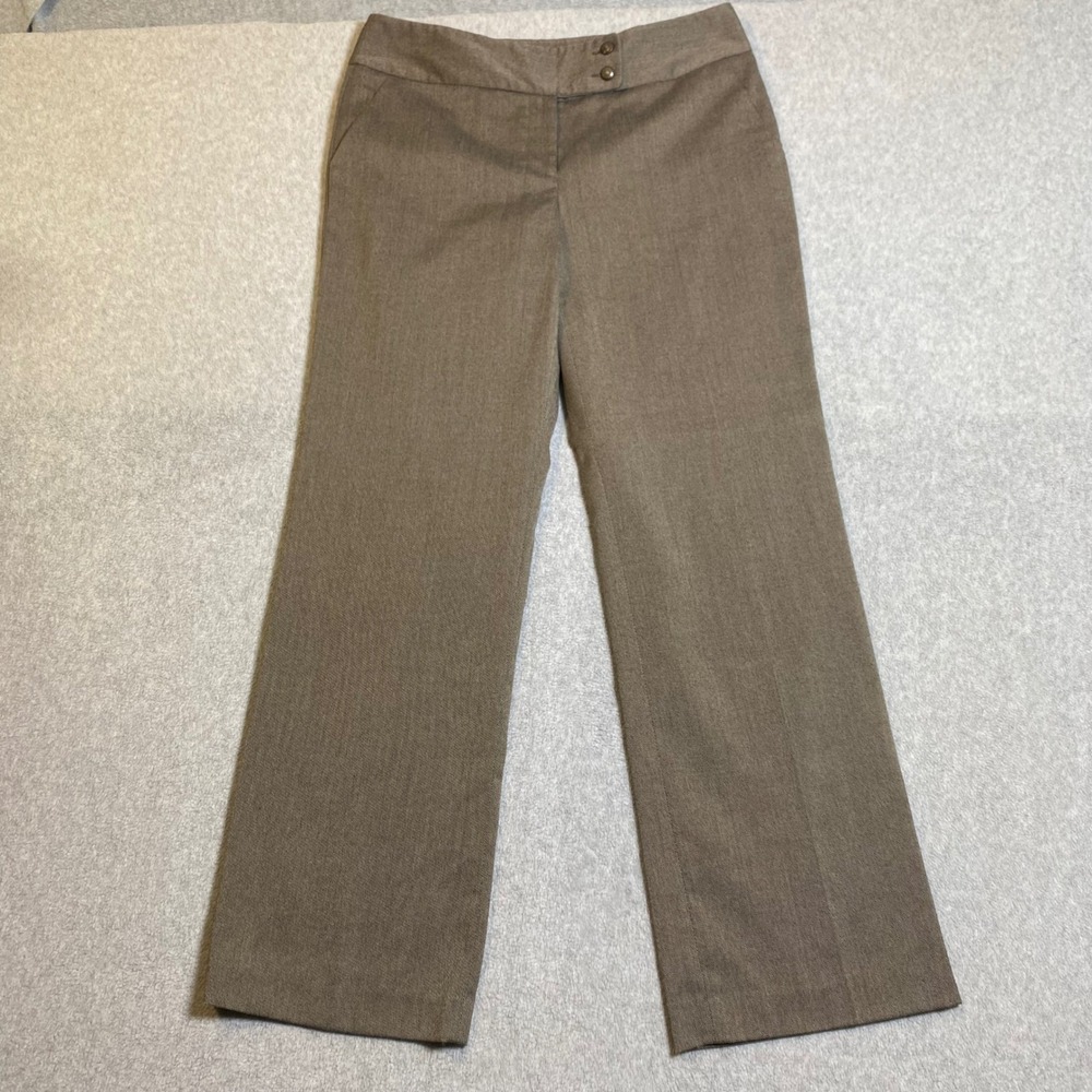 Apt. 9 Modern Fit Dress Pants Women Sz 10 Brown Straight Leg Career Workwear